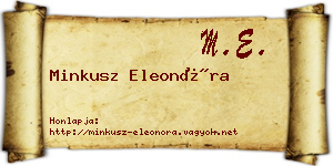 Minkusz Eleonóra névjegykártya